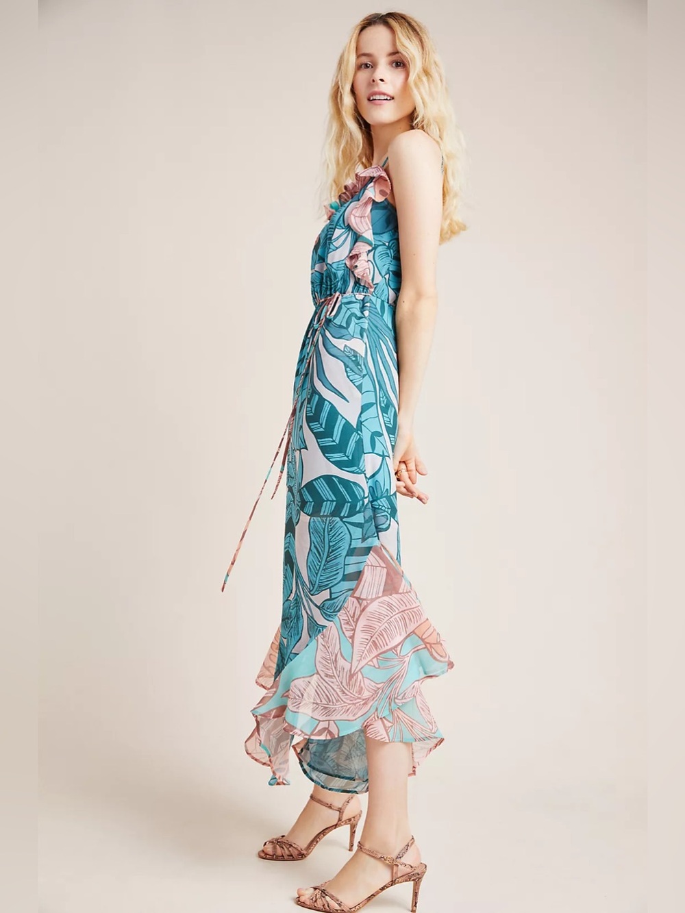 Farm Rio X Anthropologie | Ruffled Botanical Maxi Dress XS